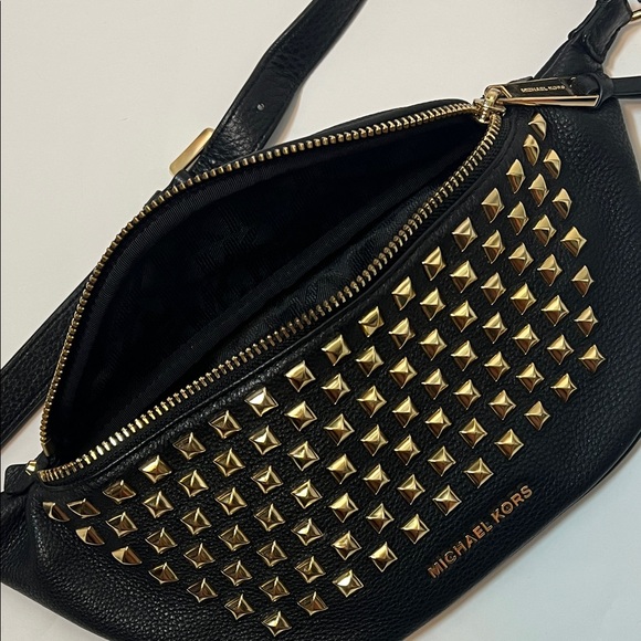 Michael Kors Black Belt Bag with Gold Accents - Picture 6 of 9